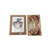 Image 1 : 2x Vintage First Nations Wooden Boxes: Clarence Mills Porcelain Tile & Painted Lid