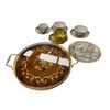 Image 1 : Vintage Tea Cups/ Saucers & Inlaid Serving Platter