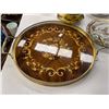 Image 2 : Vintage Tea Cups/ Saucers & Inlaid Serving Platter