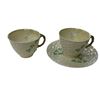 Image 1 : 3x Vintage Belleek Shamrock Pieces: Tea Cups & Saucer