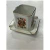 Image 2 : 2x Antique Union K Smokers Accessories: Ashtray & Cigarette Vase