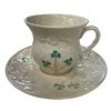 Image 2 : 4x Vintage Belleek Shamrock Pieces: Cup & Saucer + 2 Plates