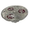 Image 3 : Vintage Crystal Cake Plate With Bird Motifs & Red Glass Details