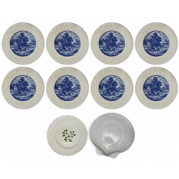 10 Vintage Plates: 2x Spode & 8x Coalport