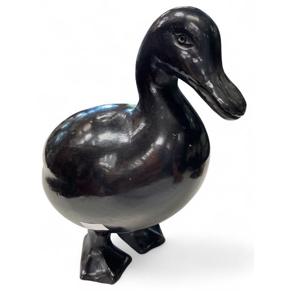Vintage Artist Signed Ceramic Black Duck