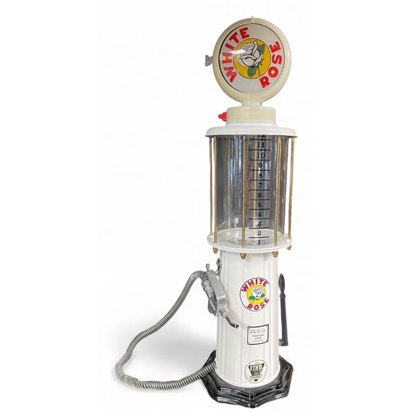 White Rose Themed Gas Pump Liquor Dispenser