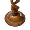 Image 3 : Vintage Twisted Wood Candle Stick Holder With Brass Top Detail