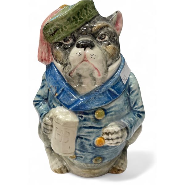Vintage Majolica Bulldog Humidor (Chipped)