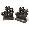 Image 1 : 2x Vintage "A Galleon In The Time Of Elizabeth 1558-1603" Bronze Bookends