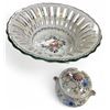 Image 1 : 2x Portuguese Porcelain Pieces: Sugar Jar (Hand Painted) & Center Piece Bowl