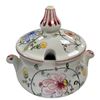 Image 2 : 2x Portuguese Porcelain Pieces: Sugar Jar (Hand Painted) & Center Piece Bowl