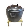 Image 2 : Vintage Kenrick No.7 Cast Iron Cooking Pot With Brass Trivet Stand