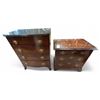 Image 1 : 2x Vintage Glass Top Furniture Pieces: The Gallery Nightstand & 4 Drawer Dresser