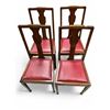 Image 1 : 4x Vintage Edwardian Red Leather Top Chairs