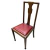 Image 2 : 4x Vintage Edwardian Red Leather Top Chairs