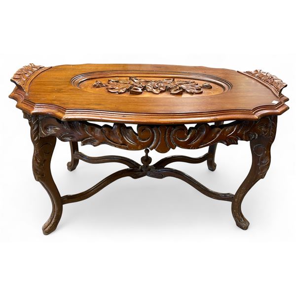 Vintage Handled  Floral Detailed Side Table
