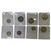 Image 1 : 8x Vintage Canadian Silver Coins: 4x Quarters & 4 Dimes