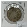 Image 1 : 1957 Australian Florin Silver Coin