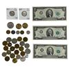 Image 1 : Assorted World Currency: 3x American $2 Bills, American Coins, & More