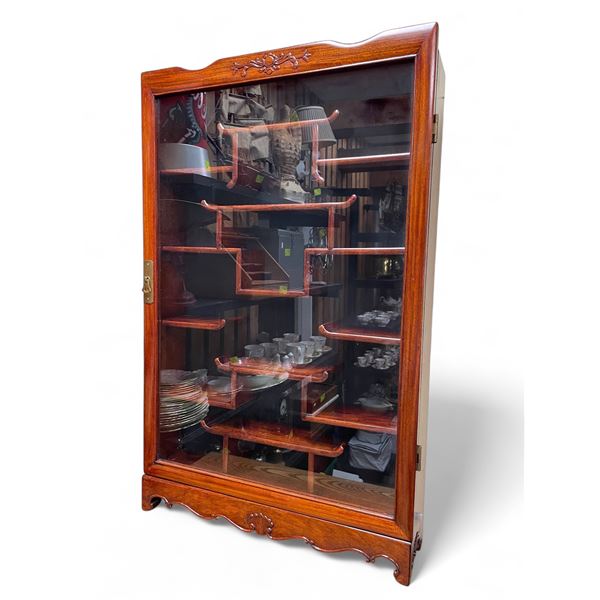 Vintage Asian Glass Front Display Cabinet