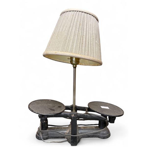 Vintage Custom Made Table Lamp Made Of A Scale