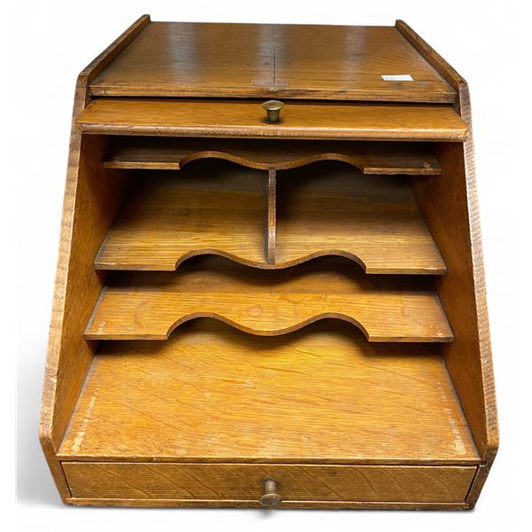 Vintage Weis Wooden Table Top Desk Organizer