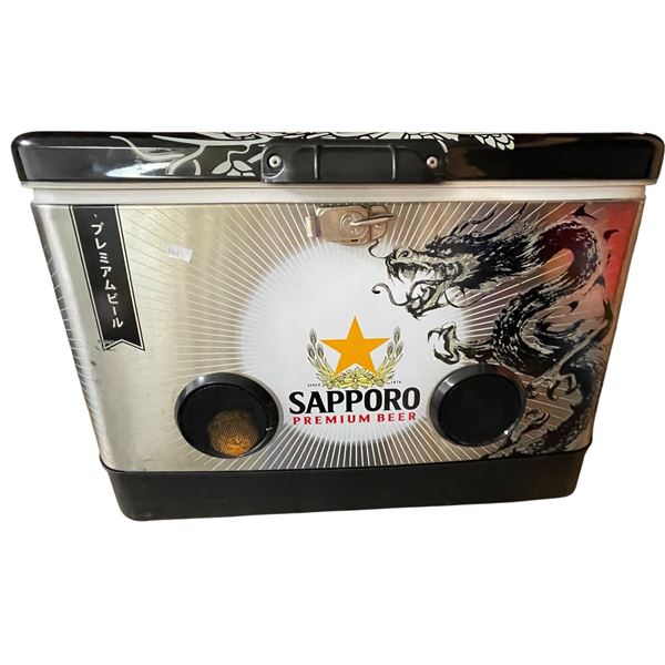 Sapporo Premium Japanese Beer Cooler w/ Speakers - Metal Cooler