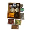 Image 1 : Group - Misc. jewelry boxes, music box, ashtray, matches, etc.