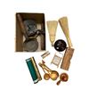 Image 1 : Group - Misc. fireplace tools, wooden ladles, hand brooms, etc.