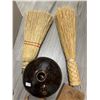 Image 2 : Group - Misc. fireplace tools, wooden ladles, hand brooms, etc.