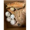 Image 3 : Group - Vintage sports equipment including badminton racquets, baseball gloves & bats, etc.