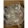 Image 2 : Box of cut glass serving dishes, cups, etc.