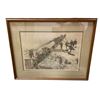 Image 3 : 2 pc - Framed vintage pictures of a Steam Shovel in Nevada & Horse drawn wagon in1920