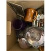 Image 3 : Collection of vintage candle holders, copper kettle, key holders, etc.