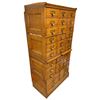 Image 2 : Vintage oak barristers book case w/ brass drawer pulls - x6 pc