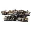 Image 1 : 2pc - Shelf of silver plated serving dishes and kitchen ware