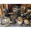 Image 2 : 2pc - Shelf of silver plated serving dishes and kitchen ware