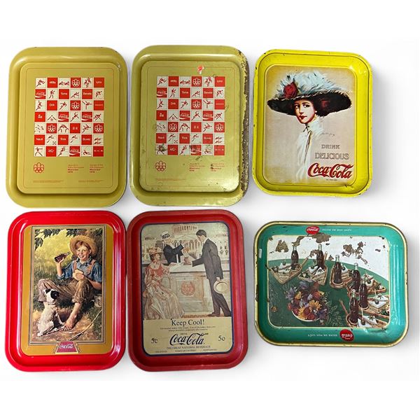 6x Vintage Coca-Cola Trays