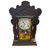 Image 1 : Antique Gingerbread Clock With Reverse Painted Glass Door