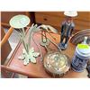 Image 3 : Vintage Variety: Brass Crane, Wood Carved Man, Turkish Flask, Stein, & Home Décor