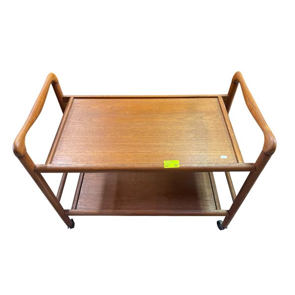 Mid Century Modern Teak Rolling Cart