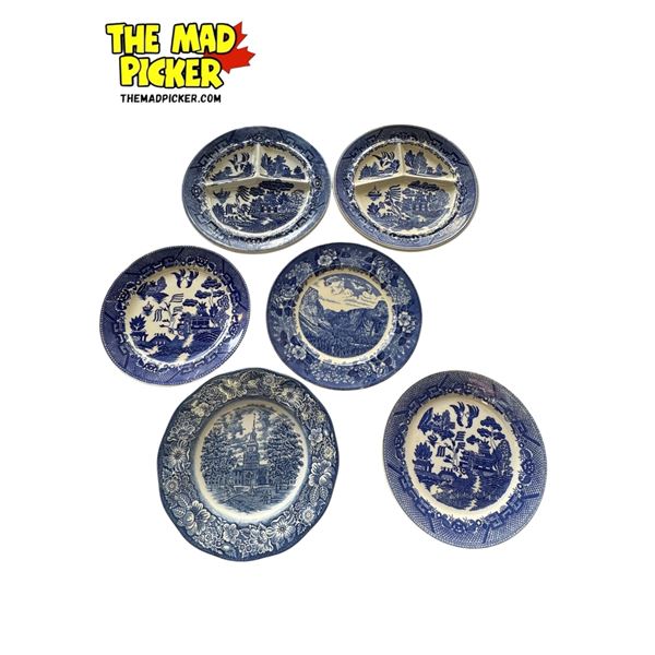 Vintage Blue/White Plates: Liberty Blue, Staffordshire, & More