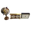 Image 1 : 3x Desk Accessories: World Globe, Thermometer, & Barometer