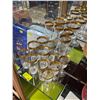 Image 2 : 19x Pieces Of Vintage Gold Rim Crystal Cups