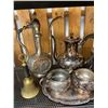 Image 2 : Vintage Variety: Plated Collectibles, Brass Bell, Candle Stick Holders