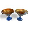 Image 1 : 2x Vintage Carnival Glass Bowls On Pedestal
