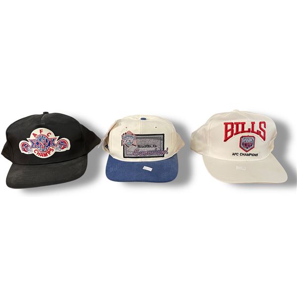 3  Super Bowl Caps - XXV Bills,  XXVI AFC Champs & XXVII Pasadena Super Bowl