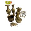 Image 2 : Vintage Brass Collectibles: Vases, Center Piece Bowl, Pitcher, & More