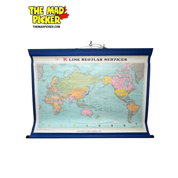 1979 "K-Line Regular Services" World Map