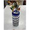 Image 3 : Vintage Hand Blown Art Glass Cup With Stir Sticks